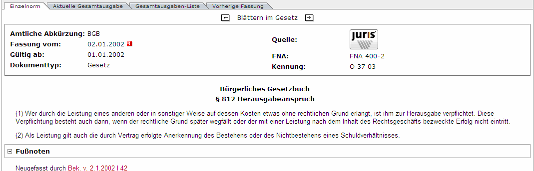 Abbildung: Einzelnorm