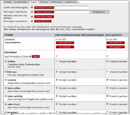 Abbildung: Großkundenkennungsverwaltung